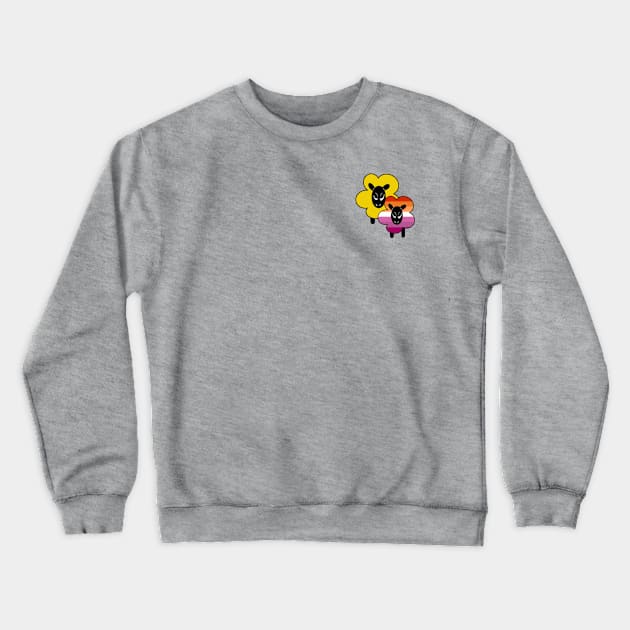 Proud Lesbian Ally Rainbow Sheep Crewneck Sweatshirt by Emberpixie